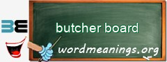 WordMeaning blackboard for butcher board